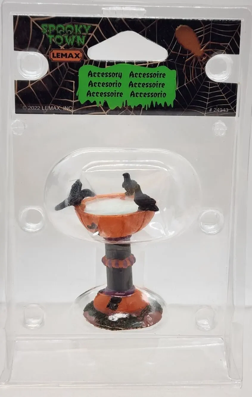 2022 LEMAX SPOOKYTOWN JACK-O-LANTERN BIRDBATH 24943